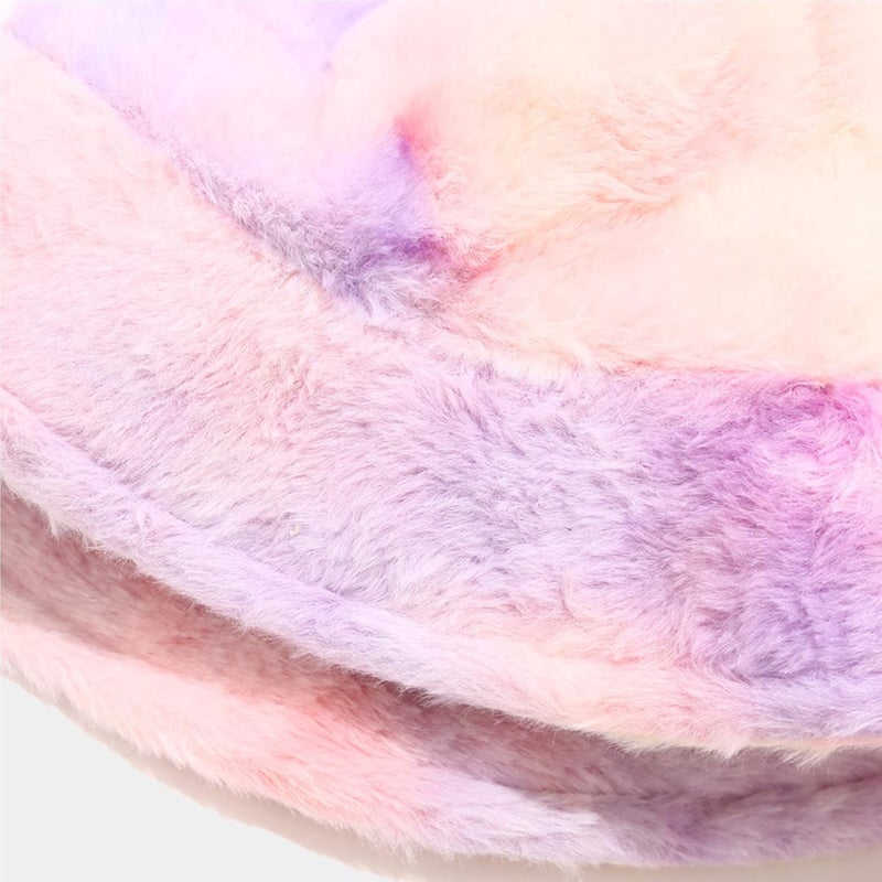 Umeepar Winter Faux Fur Fuzzy Bucket Hat Fluffy Warm Hat for Women Men - Image 2